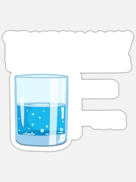 Das Glas ist immer Voll Wissenschaft - Sticker Größe S (10 x 10 cm) - Mattweiß