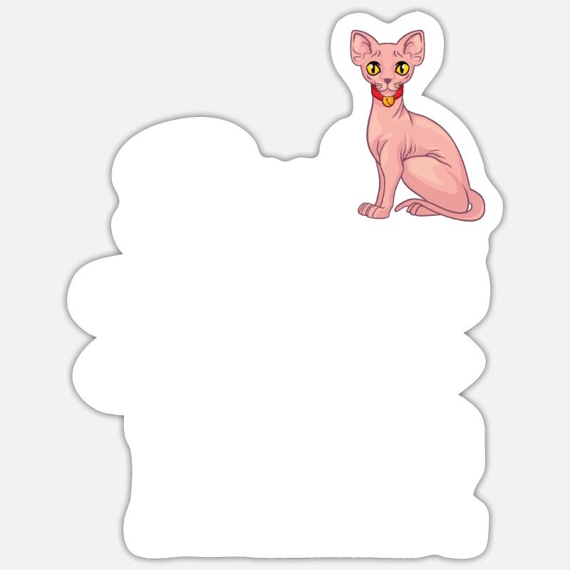 Sphynx Cat 1 - Sticker Größe S (10 x 10 cm) - Mattweiß