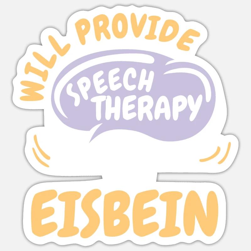 Provide Speech Therapy for Eisbein Funny Speech - Sticker Größe S (10 x 10 cm) - Mattweiß
