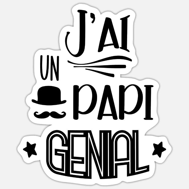 Idée De Cadeau Pour Un Papi Génial Sticker taille S (10 x 10 cm)