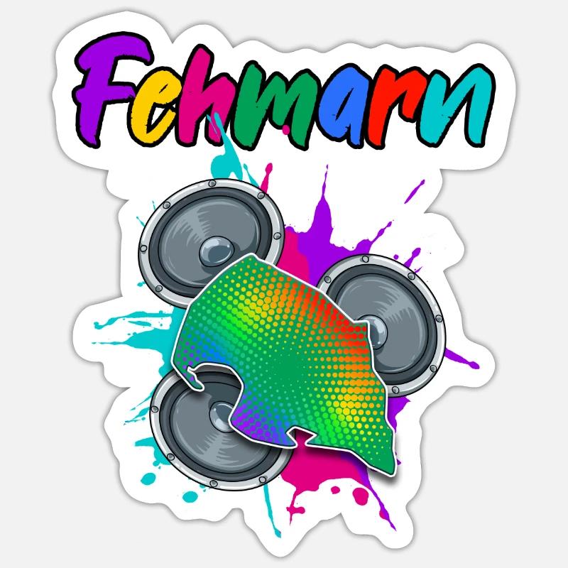 Fehmarn Beat - Sticker Größe S (10 x 10 cm) - Mattweiß