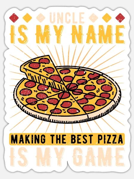 Pizzabäcker Onkel Pizzaiolo - Sticker Größe S (10 x 10 cm) - Mattweiß