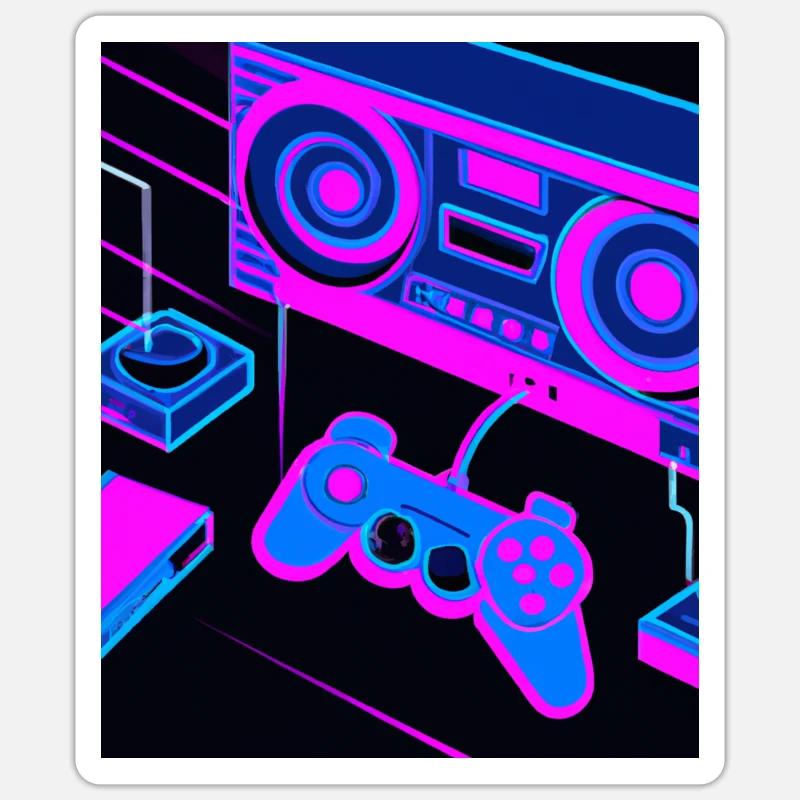 Vaporwave Aesthetic Gaming Console Controller Sticker size S (10 x 10 cm)