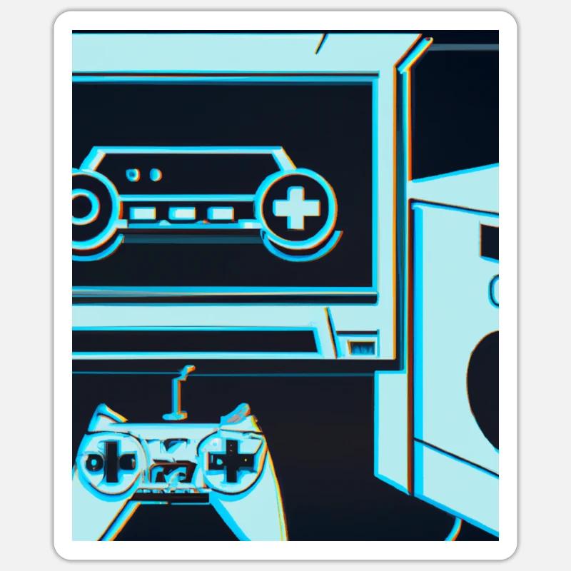 Vaporwave Aesthetic Gaming Console Controller Sticker size S (10 x 10 cm)