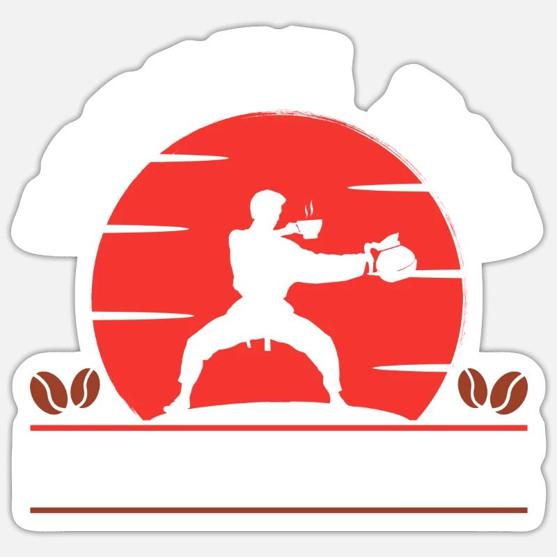 Karate Black Belt Gi Uniform Sticker Größe S (10 x 10 cm)