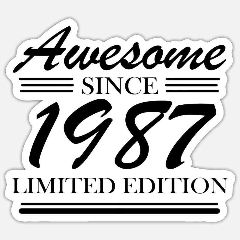 1987 - Born 1987 - Sticker size S (10 x 10 cm) - white matte