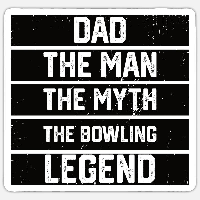 Bowling Père Papa Cooler - Sticker taille S (10 x 10 cm) - blanc mat