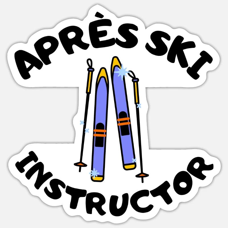 Après Ski Instructor - Sticker size S (10 x 10 cm) - white matte