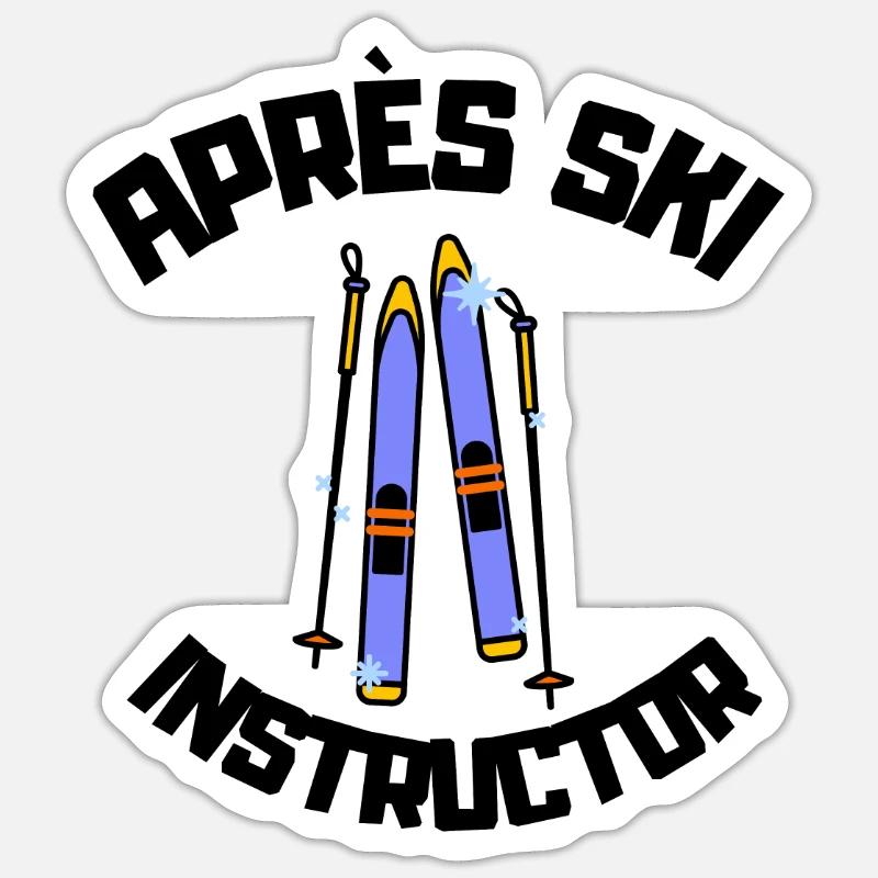 Après Ski Instructor - Sticker size S (10 x 10 cm) - white matte