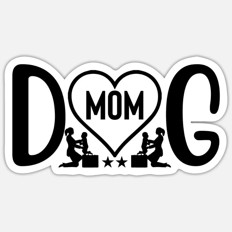 Mère de chien Sticker taille S (10 x 10 cm)