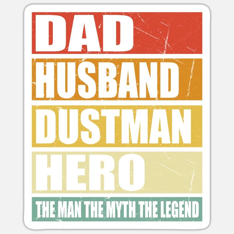 Vater Ehemann Müllmann Held Sticker Größe S (10 x 10 cm)