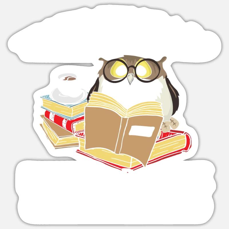 Thats What I Do Read Books And I Know Things Eule - Sticker Größe S (10 x 10 cm) - Mattweiß