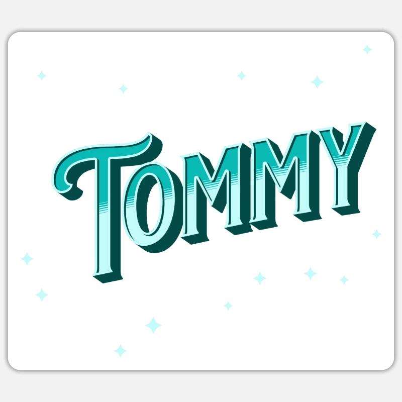 Tommy names personalized - Sticker size S (10 x 10 cm) - white matte