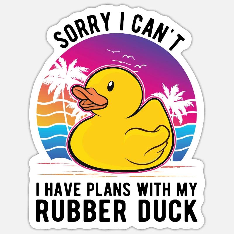 Rubber Duck Gift Squeaky Duck Bathing Duck - Sticker size S (10 x 10 cm) - white matte