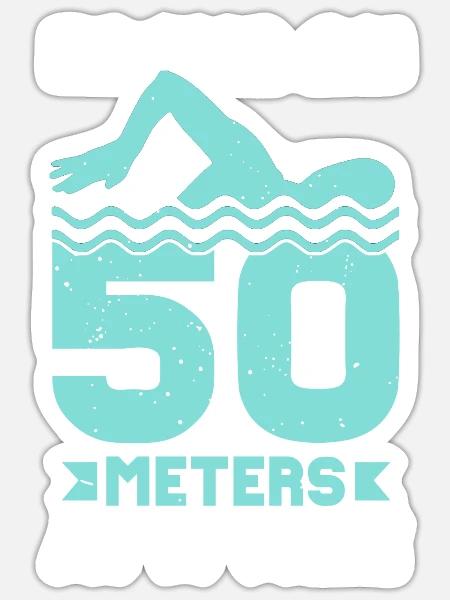 Konzentrieren Sie Sich Auf Jeweils 50 Meter - Sticker Größe S (10 x 10 cm) - Mattweiß