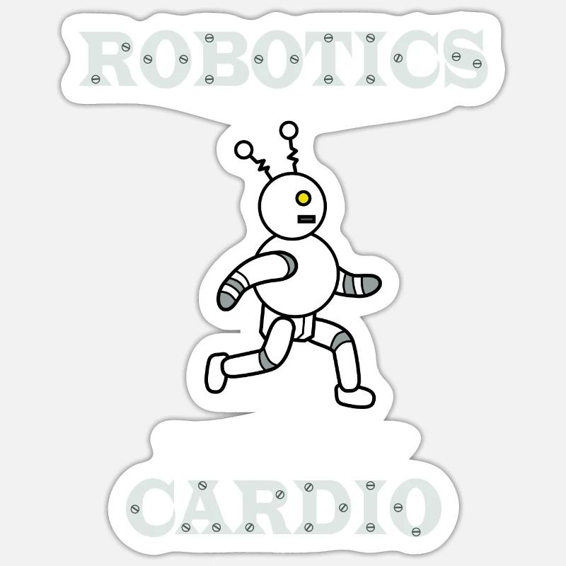 Robotik als Cardio Engineering Electronic Sticker Größe S (10 x 10 cm)