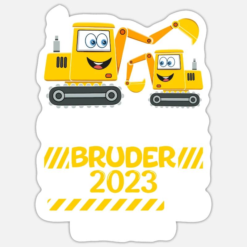 Ich werde ein Großer Bruder 2023 - Sticker Größe S (10 x 10 cm) - Mattweiß