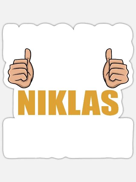 Lass das mal den Niklas machen - Sticker Größe S (10 x 10 cm) - Mattweiß