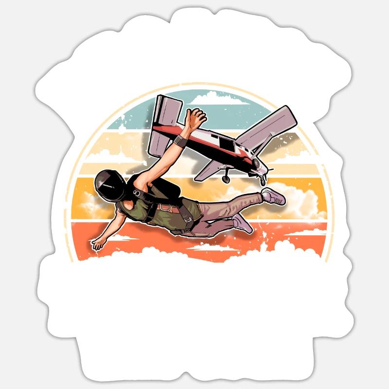 Skydiving Parachutists Parachute - Sticker size S (10 x 10 cm) - white matte