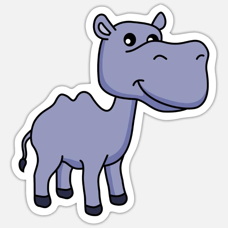 Kamel Comic - Sticker Größe S (10 x 10 cm) - Mattweiß