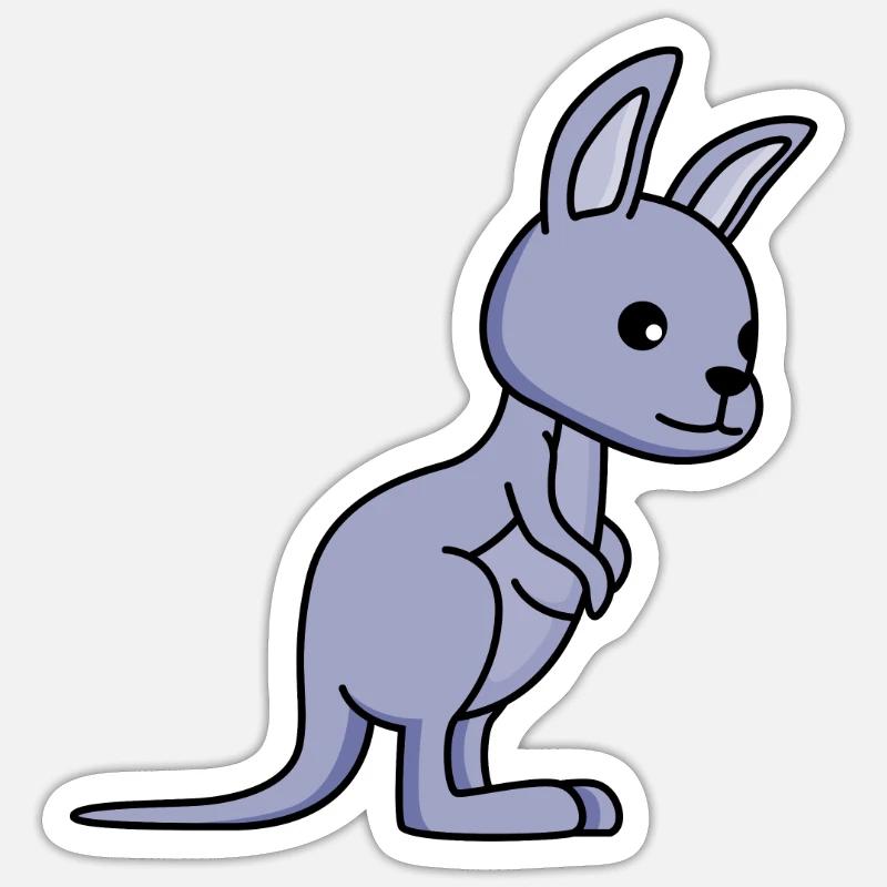 Kangaroo Comic - Sticker Größe S (10 x 10 cm) - Mattweiß
