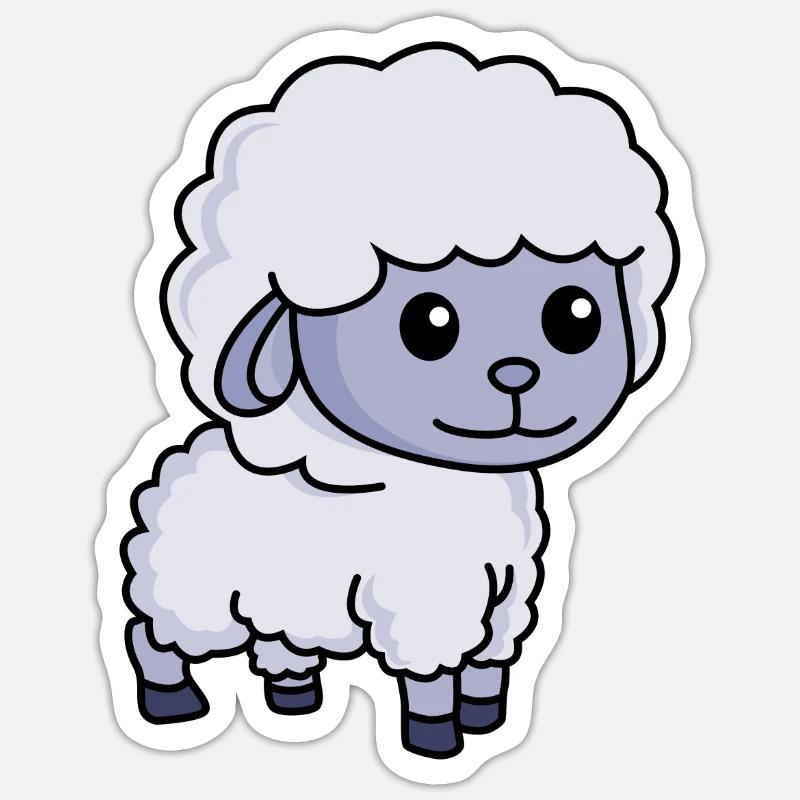 Sheep Comic Animal - Sticker size S (10 x 10 cm) - white matte
