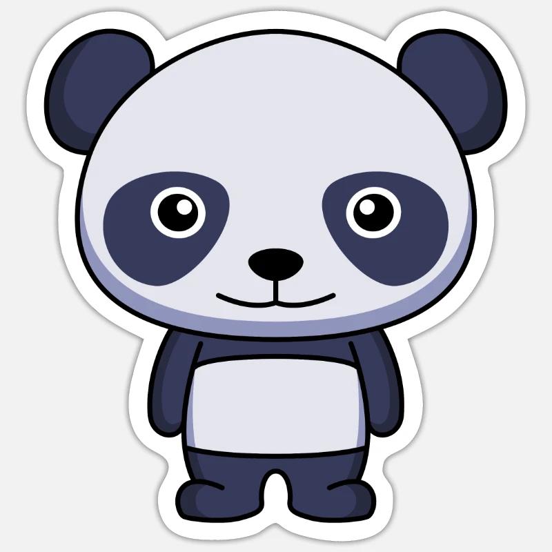 Panda Comic Tier - Sticker Größe S (10 x 10 cm) - Mattweiß