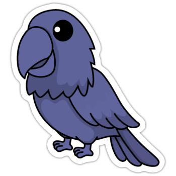 Papagai Comic Tier - Sticker Größe S (10 x 10 cm) - Mattweiß - Vorne