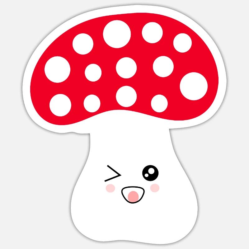 Toadstool, mushroom in the woods gift Sticker size S (10 x 10 cm)