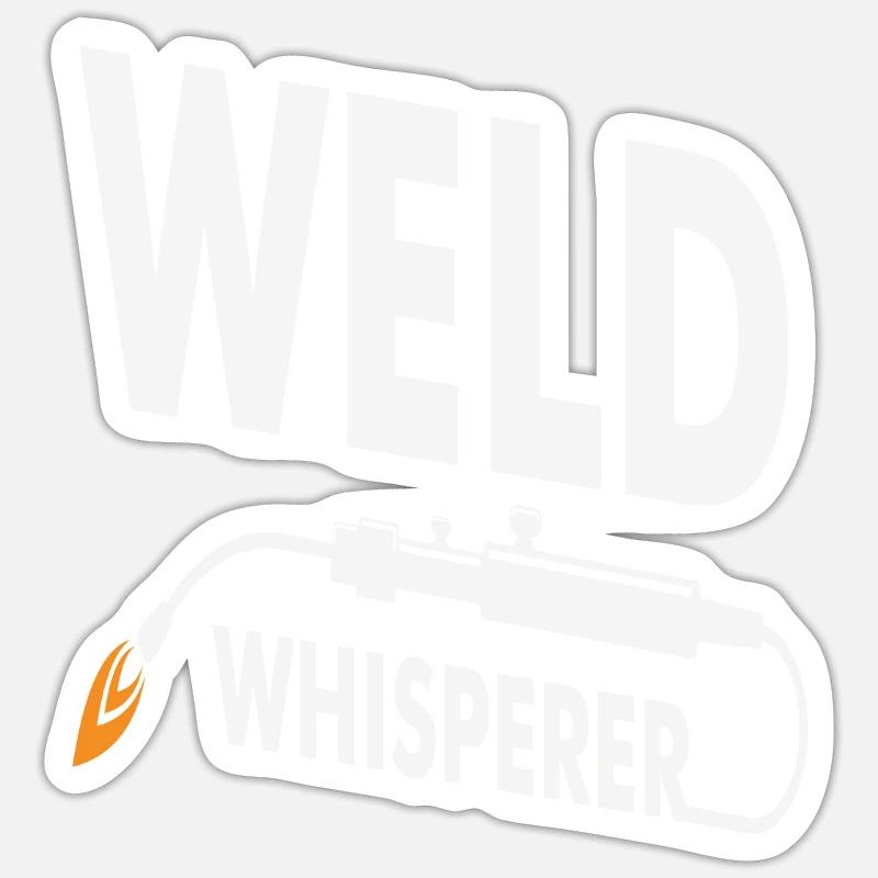 Schweißflüsterer Schweißkonstruktion - Sticker Größe S (10 x 10 cm) - Mattweiß