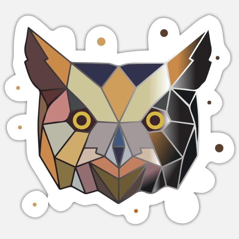 Eule Polygon Kunst Tier Geometrie Sticker Größe S (10 x 10 cm)