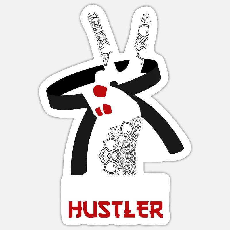 Karate Black Belt Gi Uniform Sticker Größe S (10 x 10 cm)