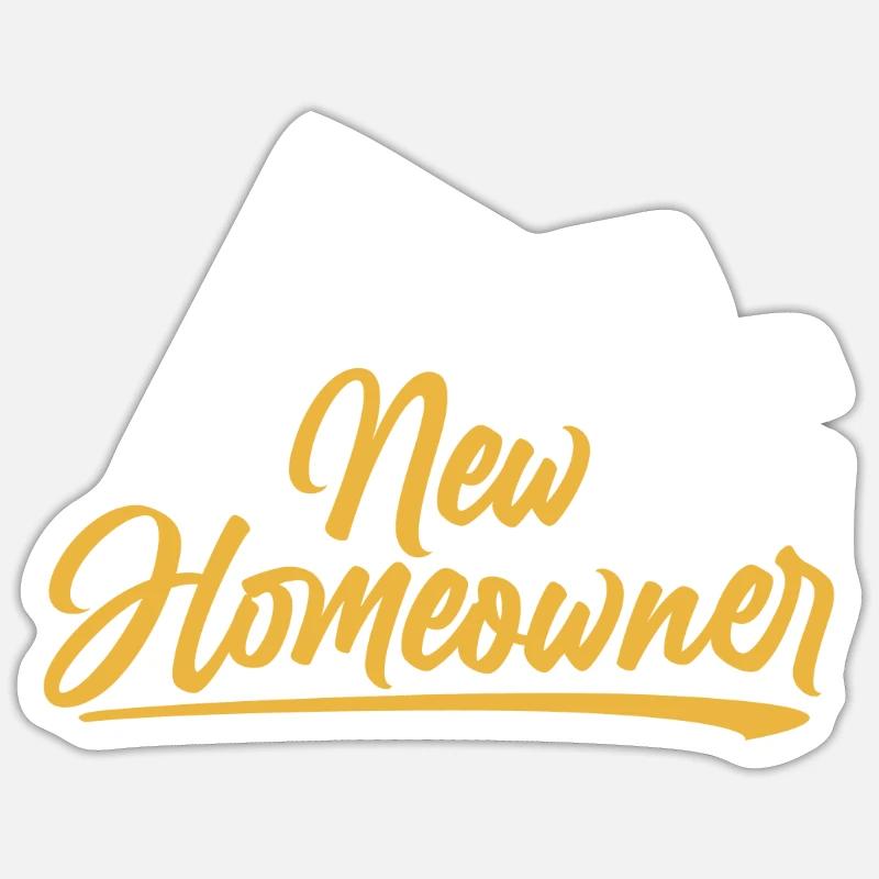 Maison de propriétaire propriétaire neuf - Sticker taille S (10 x 10 cm) - blanc mat