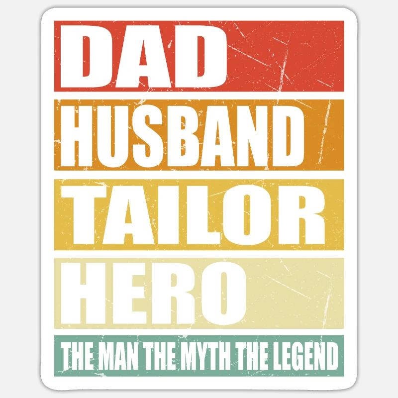 Father Husband Schneider Held - Sticker size S (10 x 10 cm) - white matte