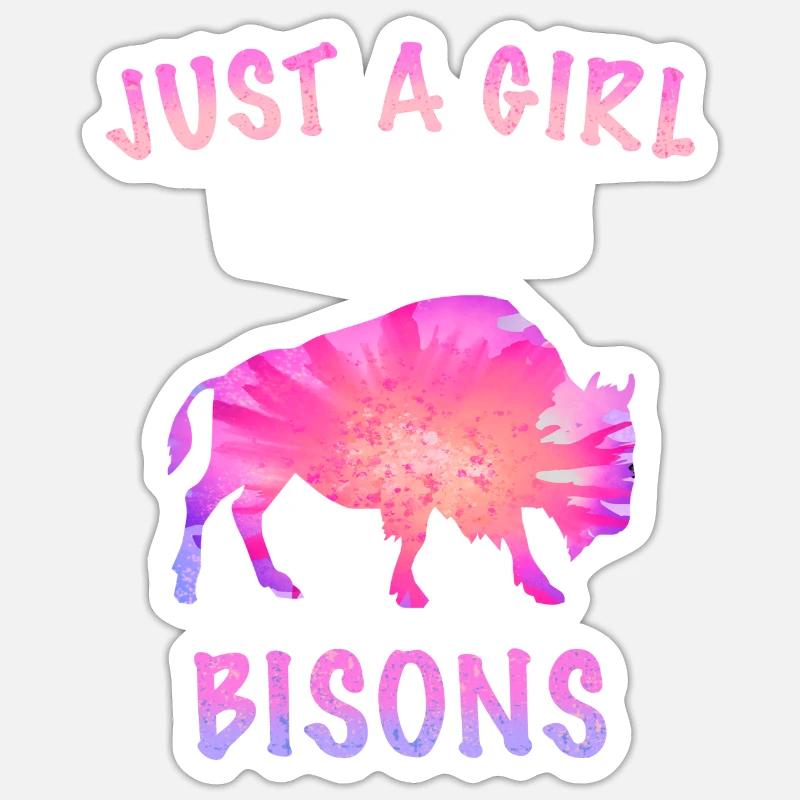 Bison Buffalo Bull Buffalo Bisons - Sticker taille S (10 x 10 cm) - blanc mat