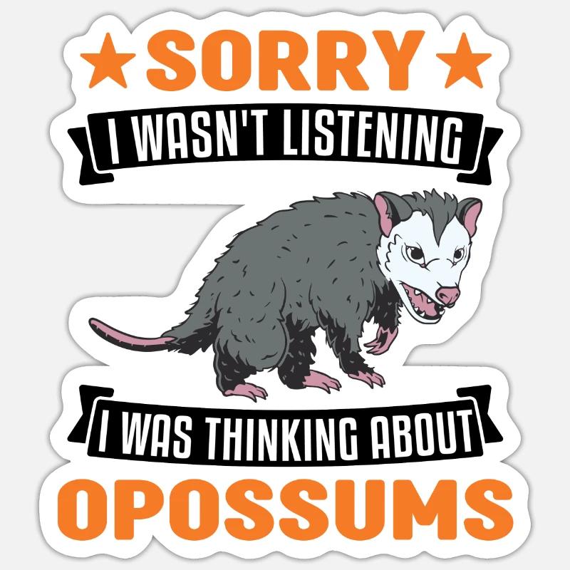 Opossum Geschenk Possum Beutelratte - Sticker Größe S (10 x 10 cm) - Mattweiß