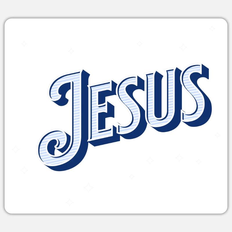Jesus' name personalized - Sticker size S (10 x 10 cm) - white matte
