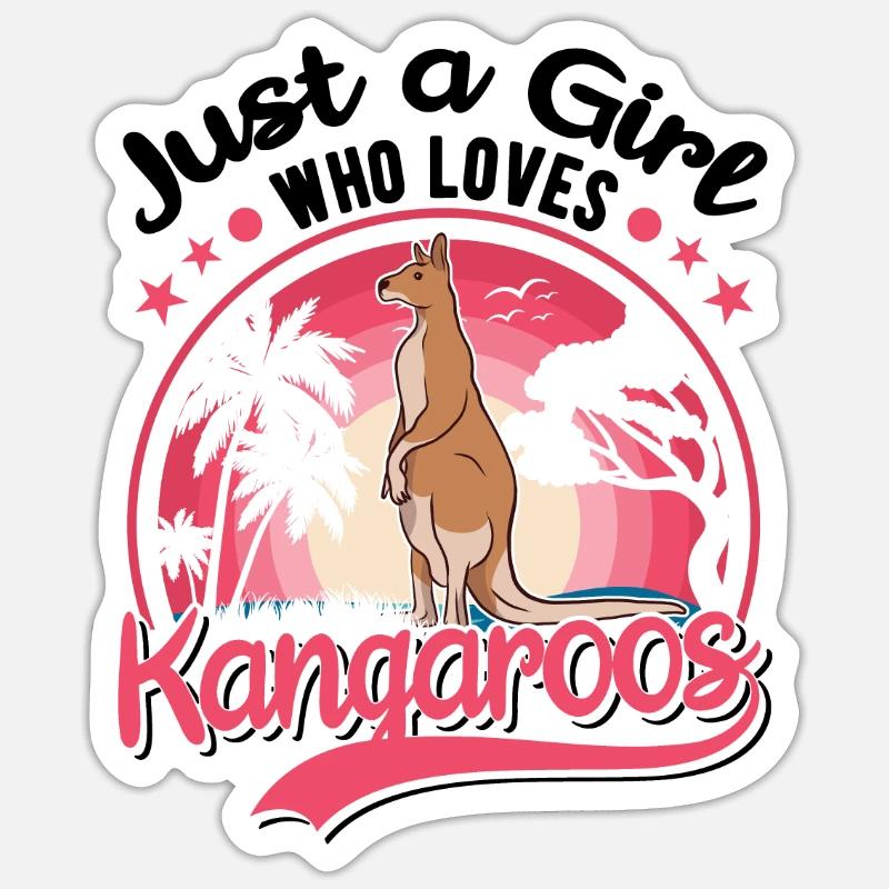 Australisches Känguru Mädchen Kangaroo Sticker Größe S (10 x 10 cm)