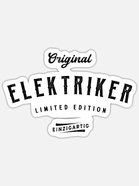 Elektriker Limited Edition Lustiges Elektriker - Sticker Größe S (10 x 10 cm) - Mattweiß