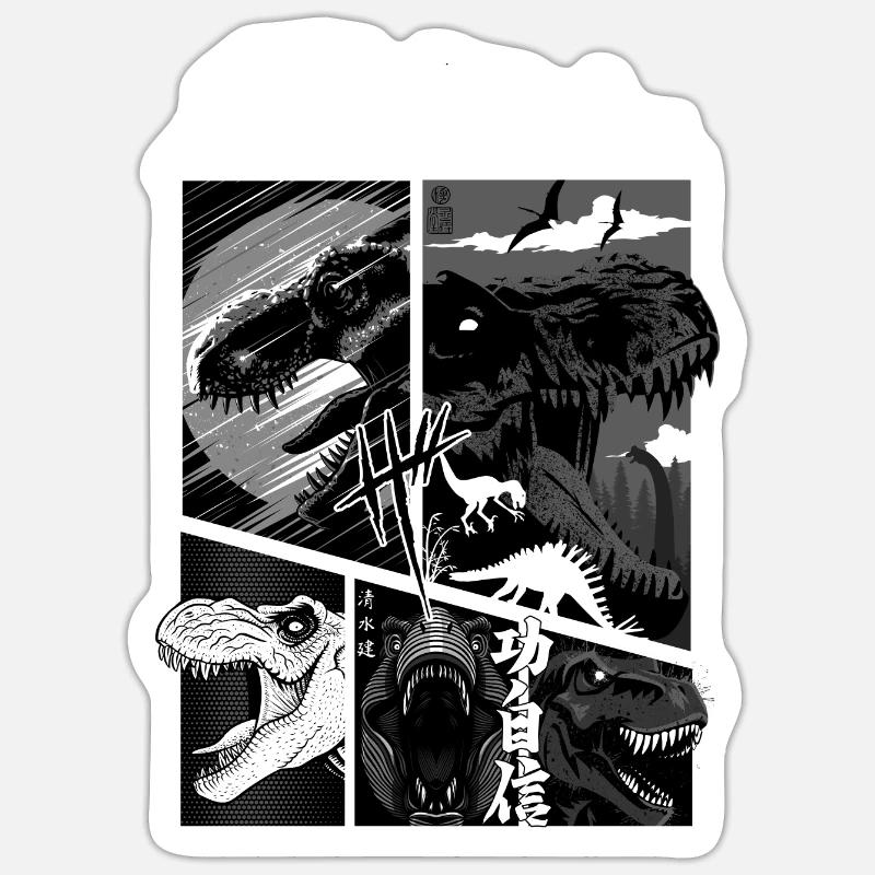 Rex Dinosaurier Comic Sticker Größe S (10 x 10 cm)
