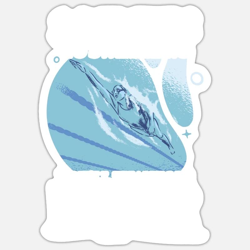 Swim - Sticker size S (10 x 10 cm) - white matte