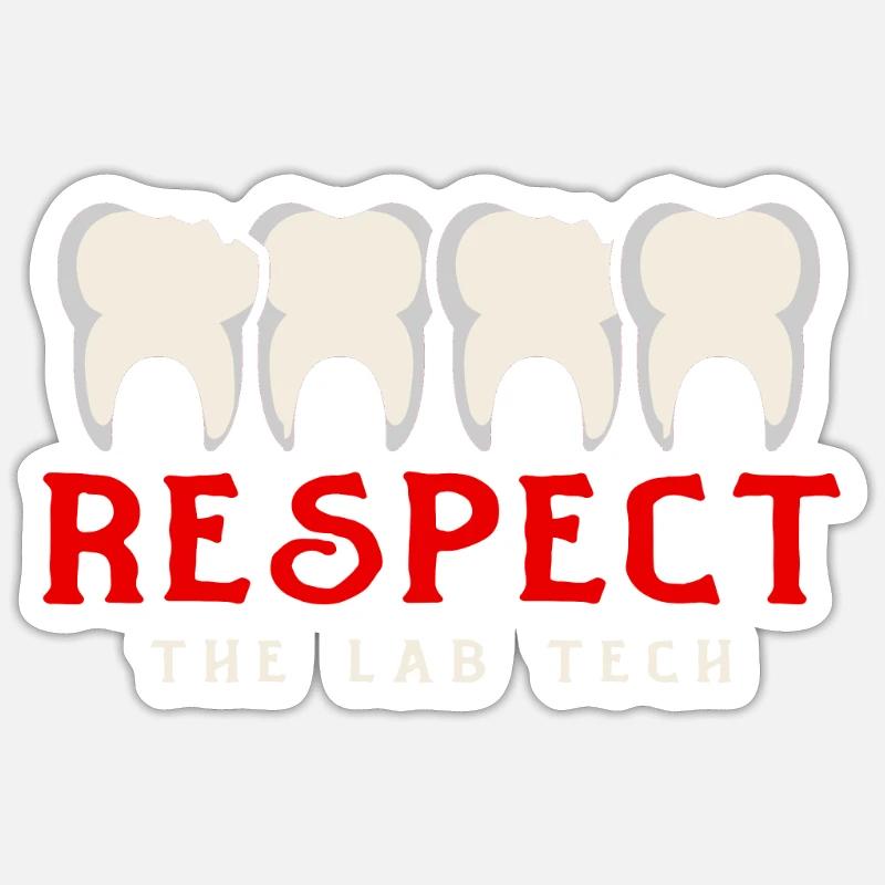 Cadeau de dentiste dentaire - Sticker taille S (10 x 10 cm) - blanc mat