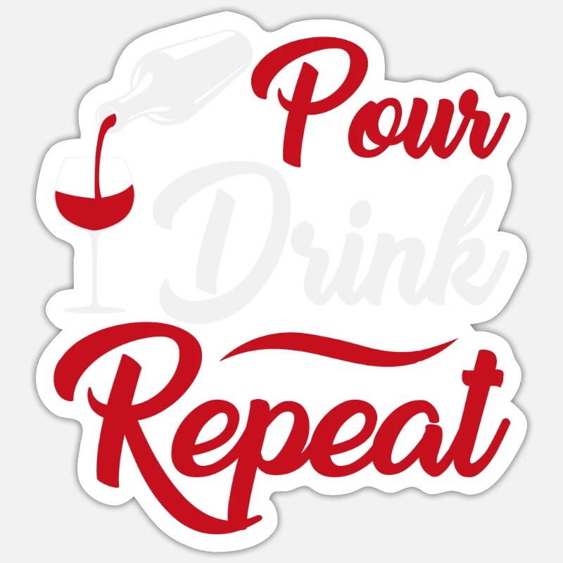 Verser la boisson répéter - Sticker taille S (10 x 10 cm) - blanc mat