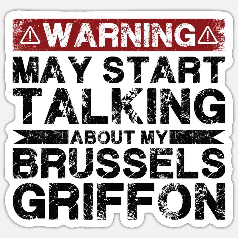 Apropos Brüsseler Griffon - Sticker Größe S (10 x 10 cm) - Mattweiß