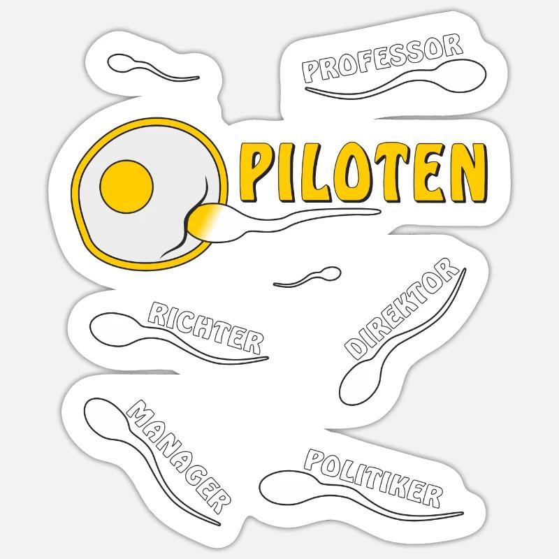 PILOTES - Sticker taille S (10 x 10 cm) - blanc mat
