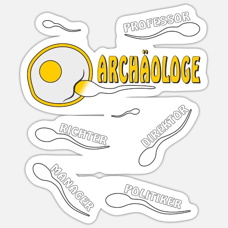 ARCHÉOLOGUE - Sticker taille S (10 x 10 cm) - blanc mat