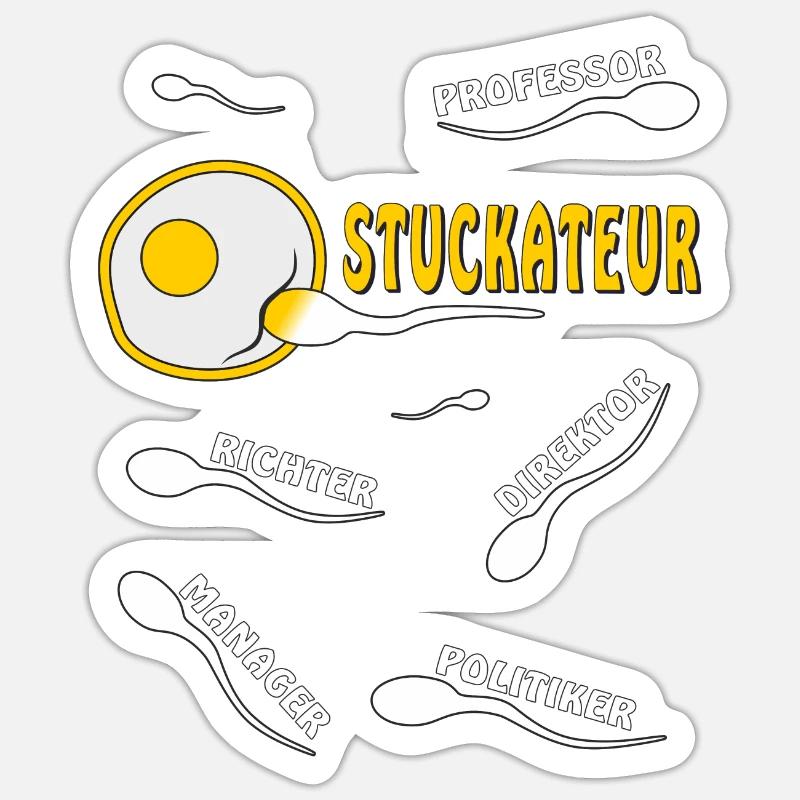 PLASTERER - Sticker size S (10 x 10 cm) - white matte