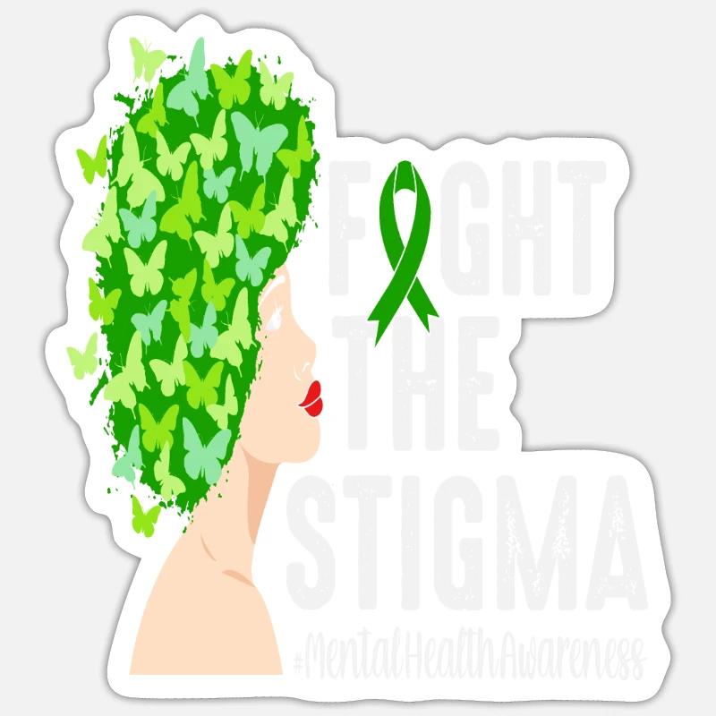 Bekämpfen Sie das Stigma Mental Health Awareness Sticker Größe S (10 x 10 cm)