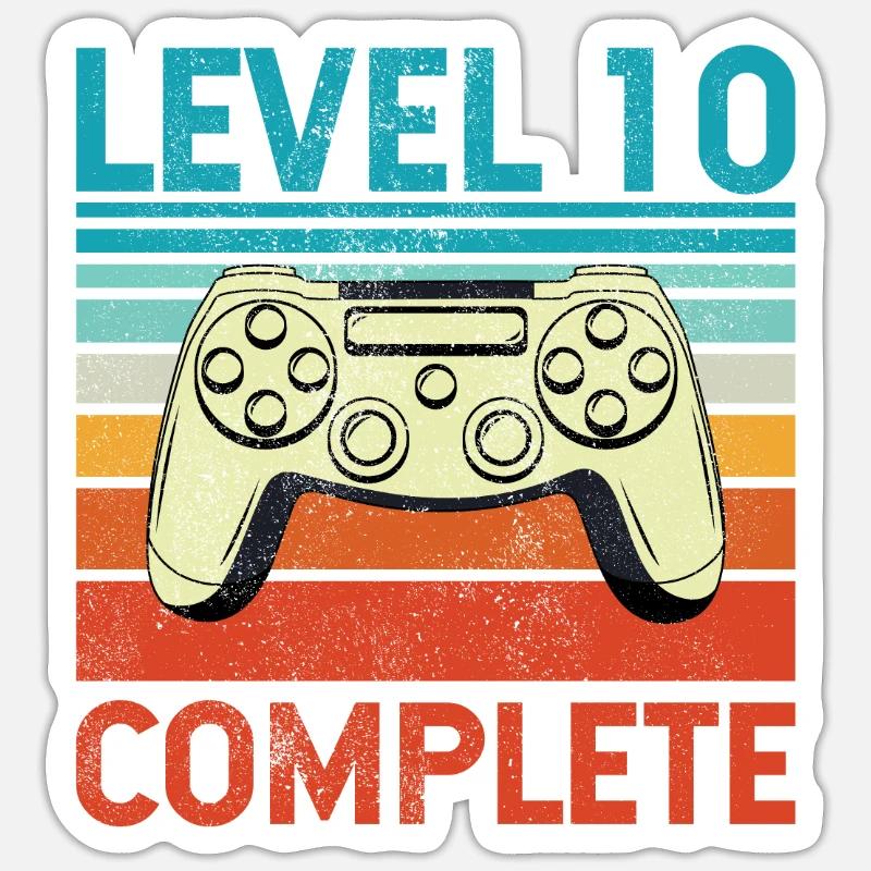 Level 10 Complete - Sticker size S (10 x 10 cm) - white matte