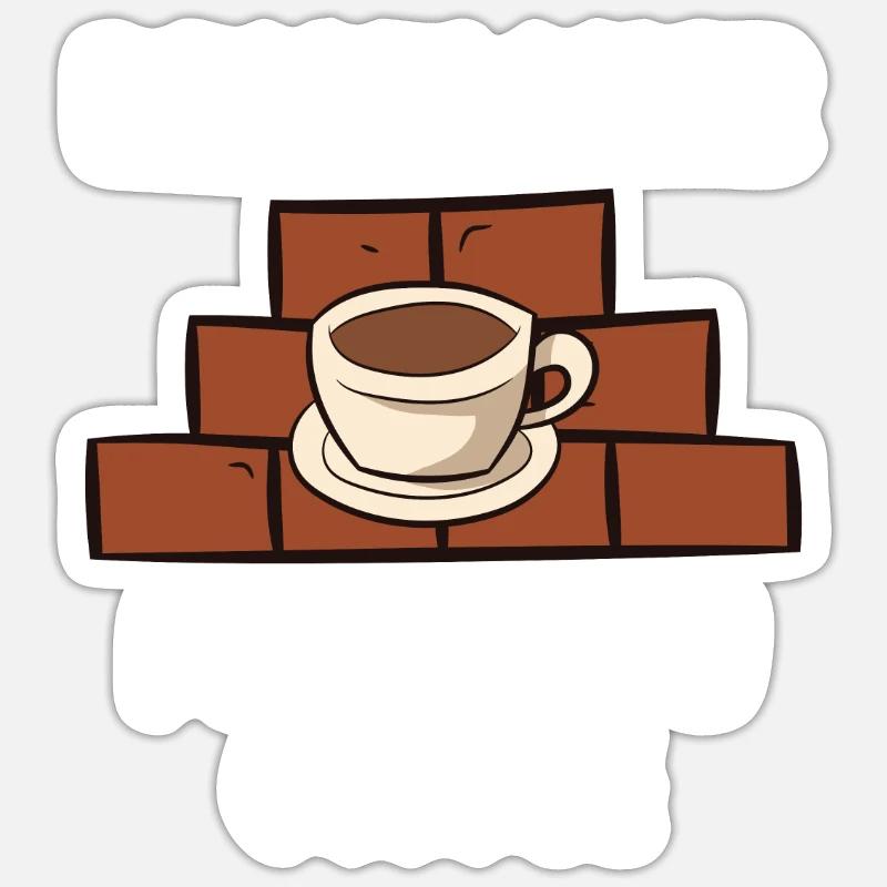Mason Coffee Construction Site Work Gift Sticker size S (10 x 10 cm)